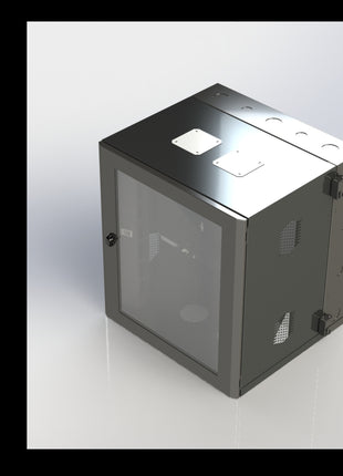 Swing-out Wall Mount Cabinet with Vertical Cable Management Metal Electron Metal